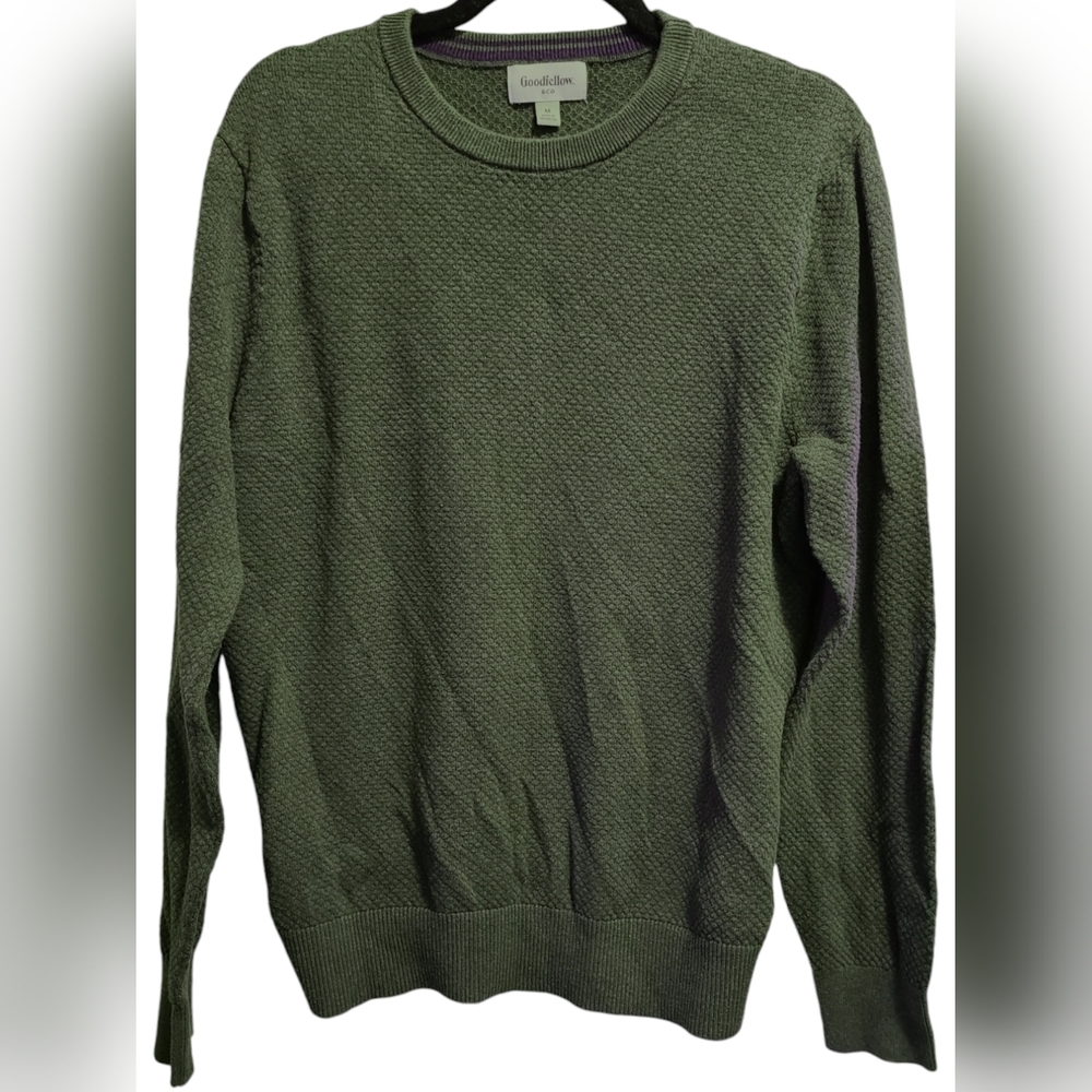 Waffle-knit cotton sweater, unisex M (Mens) or L (Womens)